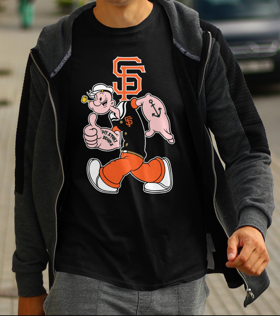 San Francisco Giants Popeye Thumbs Up My Jerry Begins T-Shirt