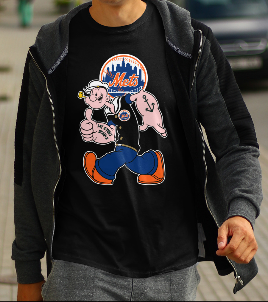 Popeye Mets City Logo Thumbs Up Sailor Anchor T-Shirt