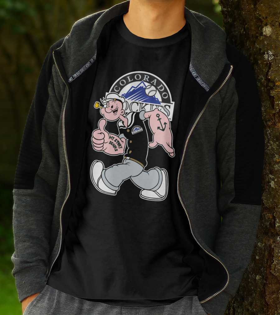 Colorado Rockies Popeye Mlb Crossover My Story Begins T-Shirt