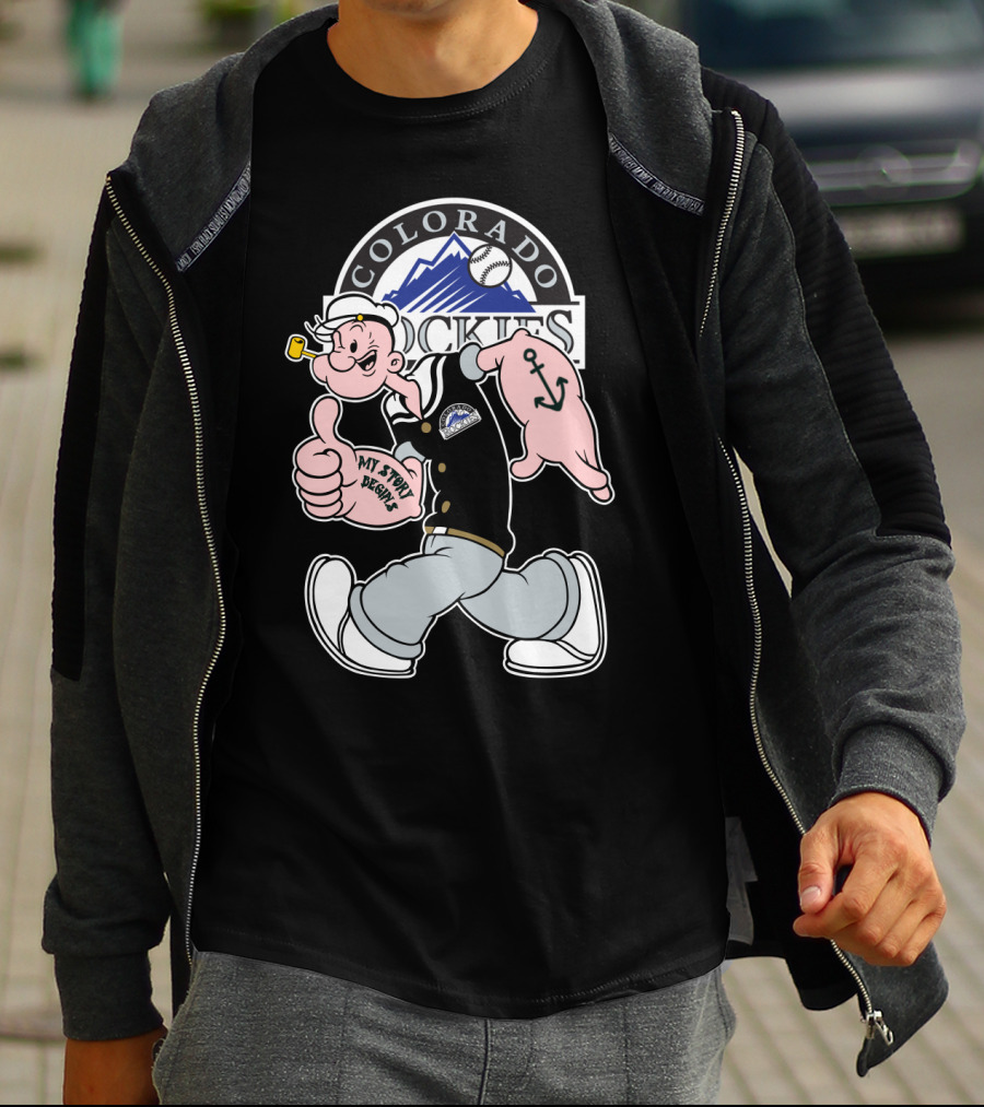 Colorado Rockies Popeye Mlb Crossover My Story Begins T-Shirt