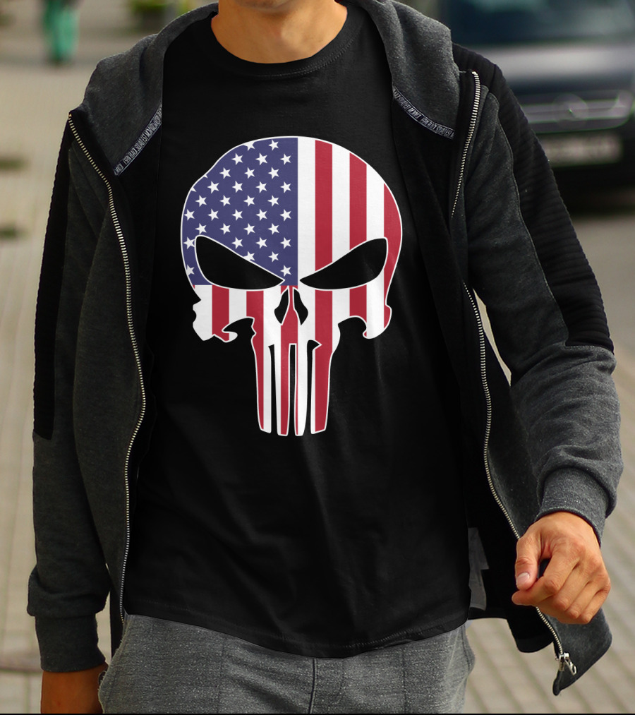 The Punisher Skull American Flag T-Shirt