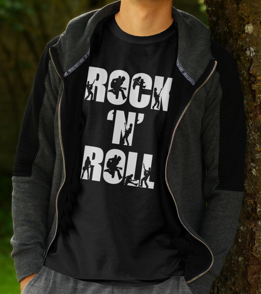 Rock 'N' Roll Guitarist Silhouette Icons T-Shirt