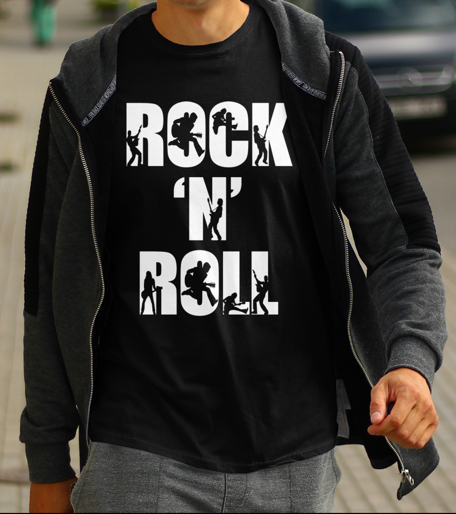 Rock 'N' Roll Guitarist Silhouette Icons T-Shirt