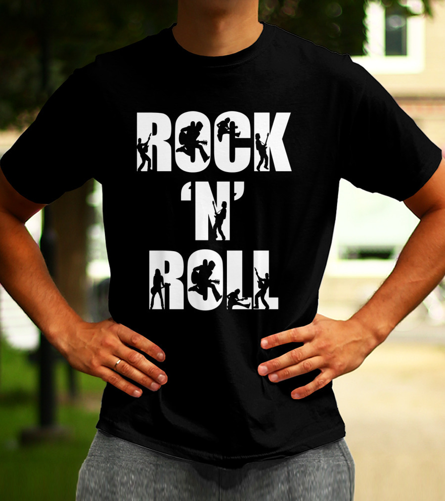 Rock 'N' Roll Guitarist Silhouette Icons T-Shirt