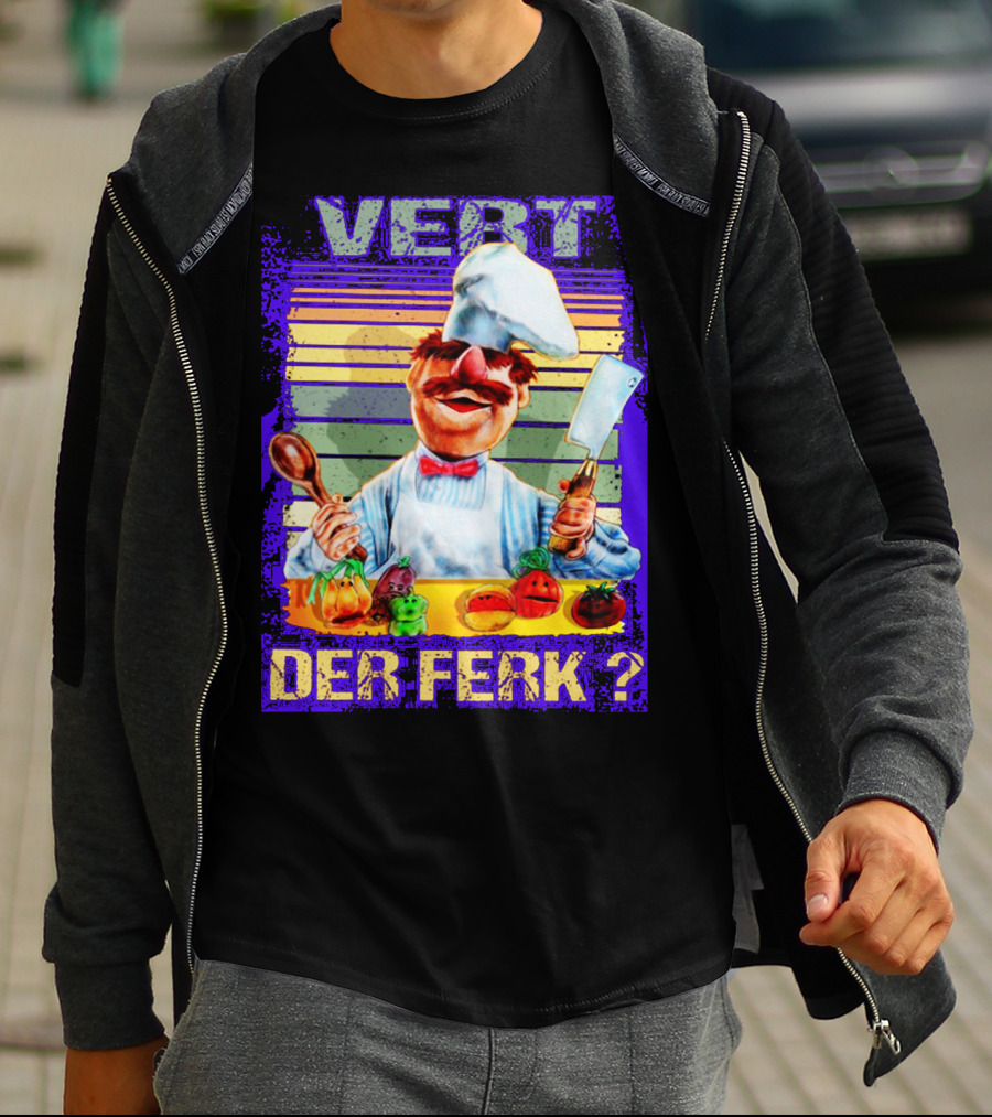 Vert Der Ferk Colorful Chef With Vegetables And Utensils T-Shirt
