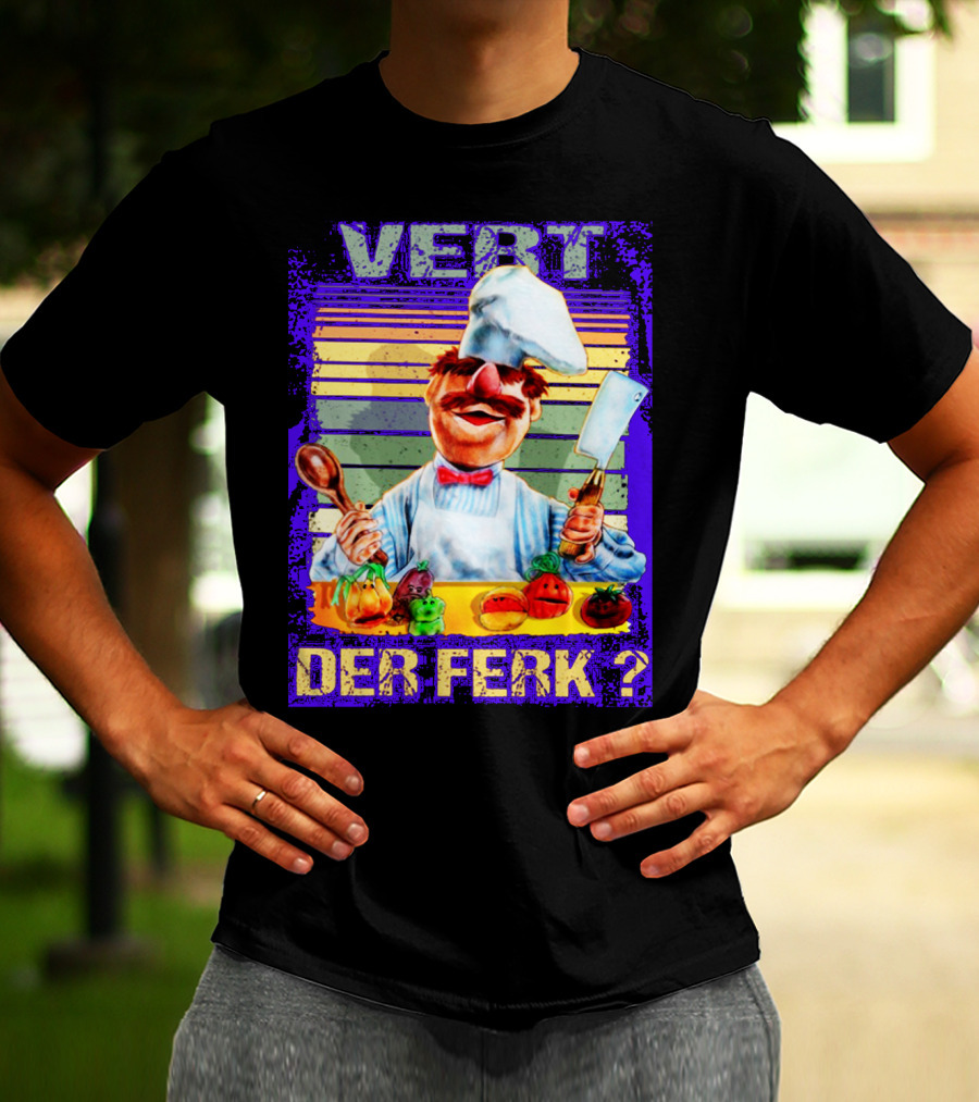Vert Der Ferk Colorful Chef With Vegetables And Utensils T-Shirt