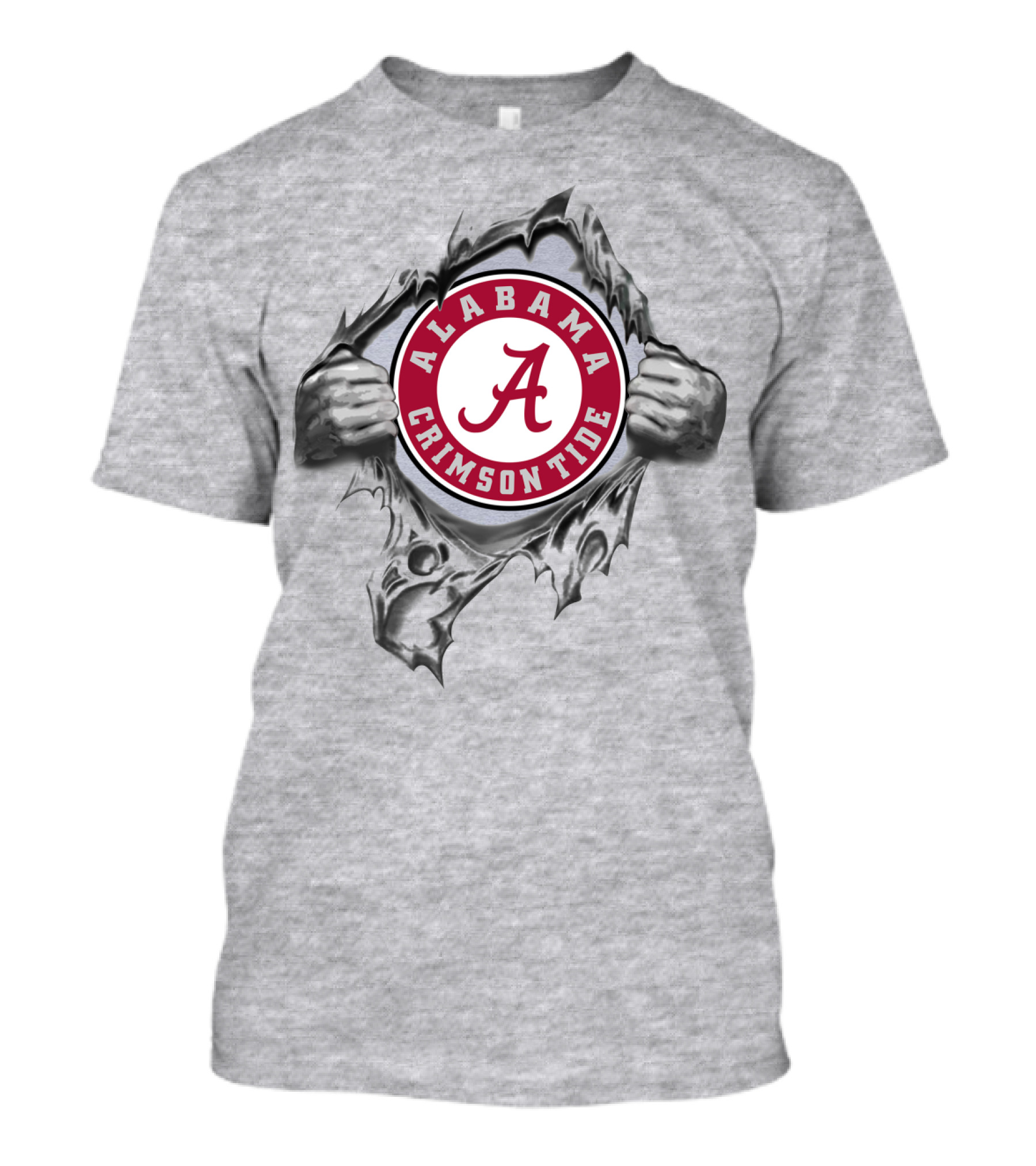 Alabama Crimson Tide A Symbol Revealed Through Torn Fabric T-Shirt