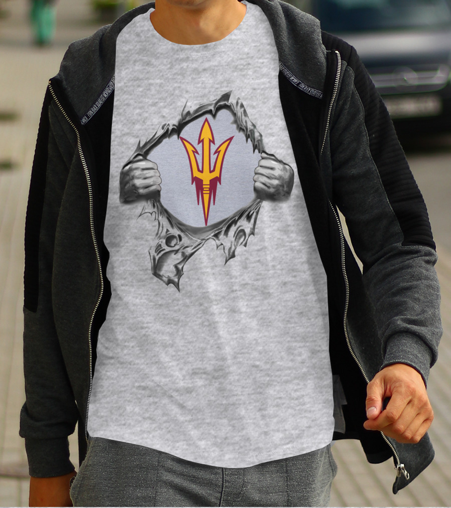 Arizona State Sun Devils Ripped Steel Trident T-Shirt
