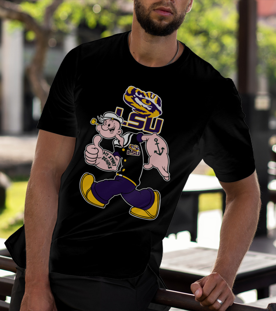 Lsu Tigers My Story Begins Popeye Character Anchors T-Shirt