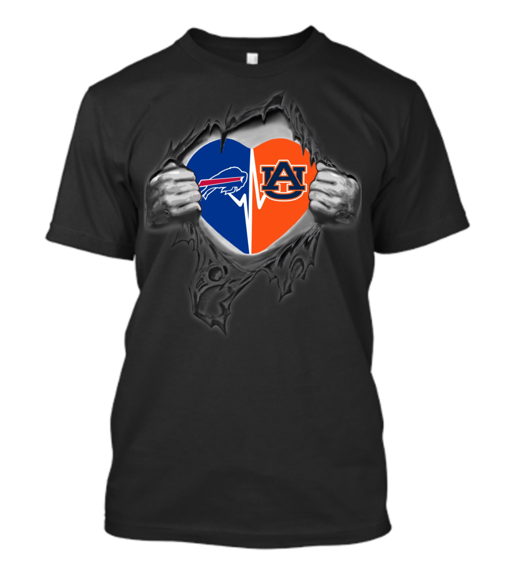 Buffalo Bills Auburn Tigers Heart Fusion T-Shirt