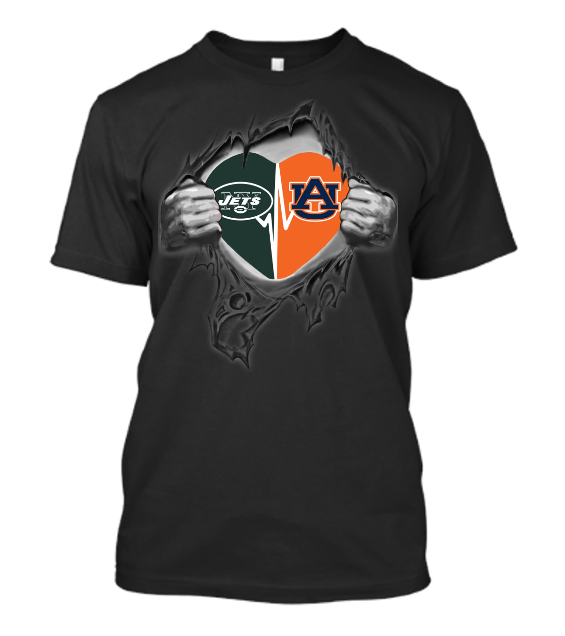 Jets Auburn Heart Rip T-Shirt