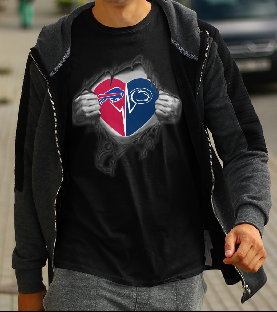 Buffalo Bills And Penn State Nittany Lions Heart T-Shirt