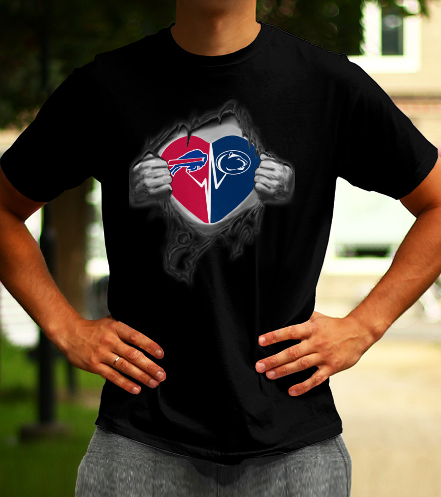 Buffalo Bills And Penn State Nittany Lions Heart T-Shirt
