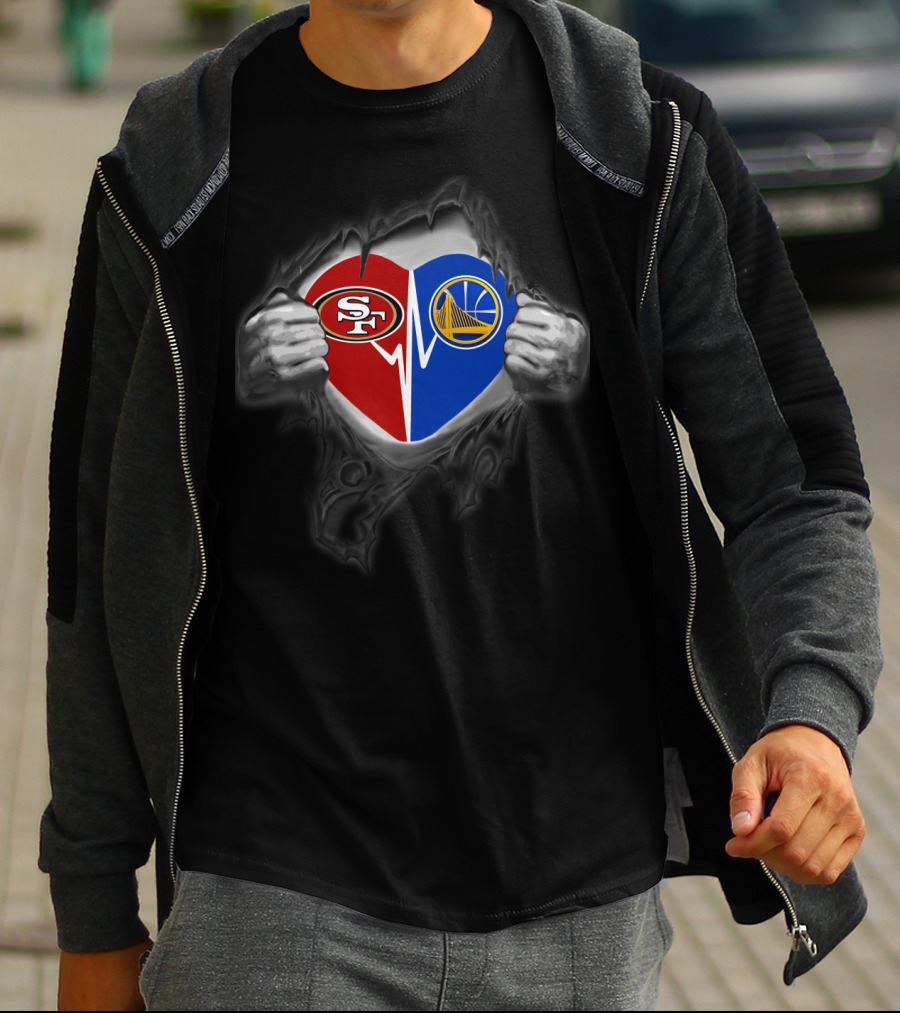 Heart Of San Francisco 49ers Warriors Fan Love T-Shirt