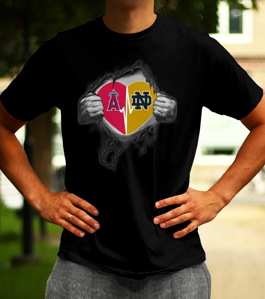 Los Angeles Angels Notre Dame Heart Combination T-Shirt