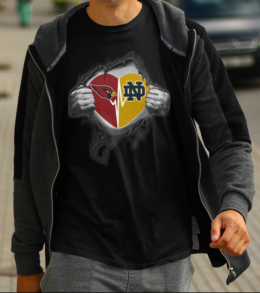 Cardinals Notre Dame Heart Logo Fusion T-Shirt