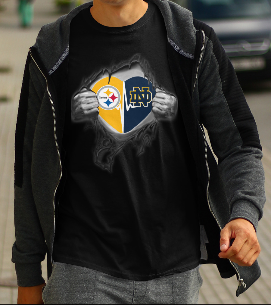 Steelers Notre Dame Heart Logo Combo T-Shirt