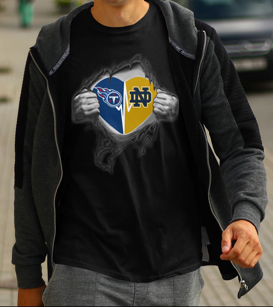 Titans Notre Dame Heart Logo Fusion T-Shirt