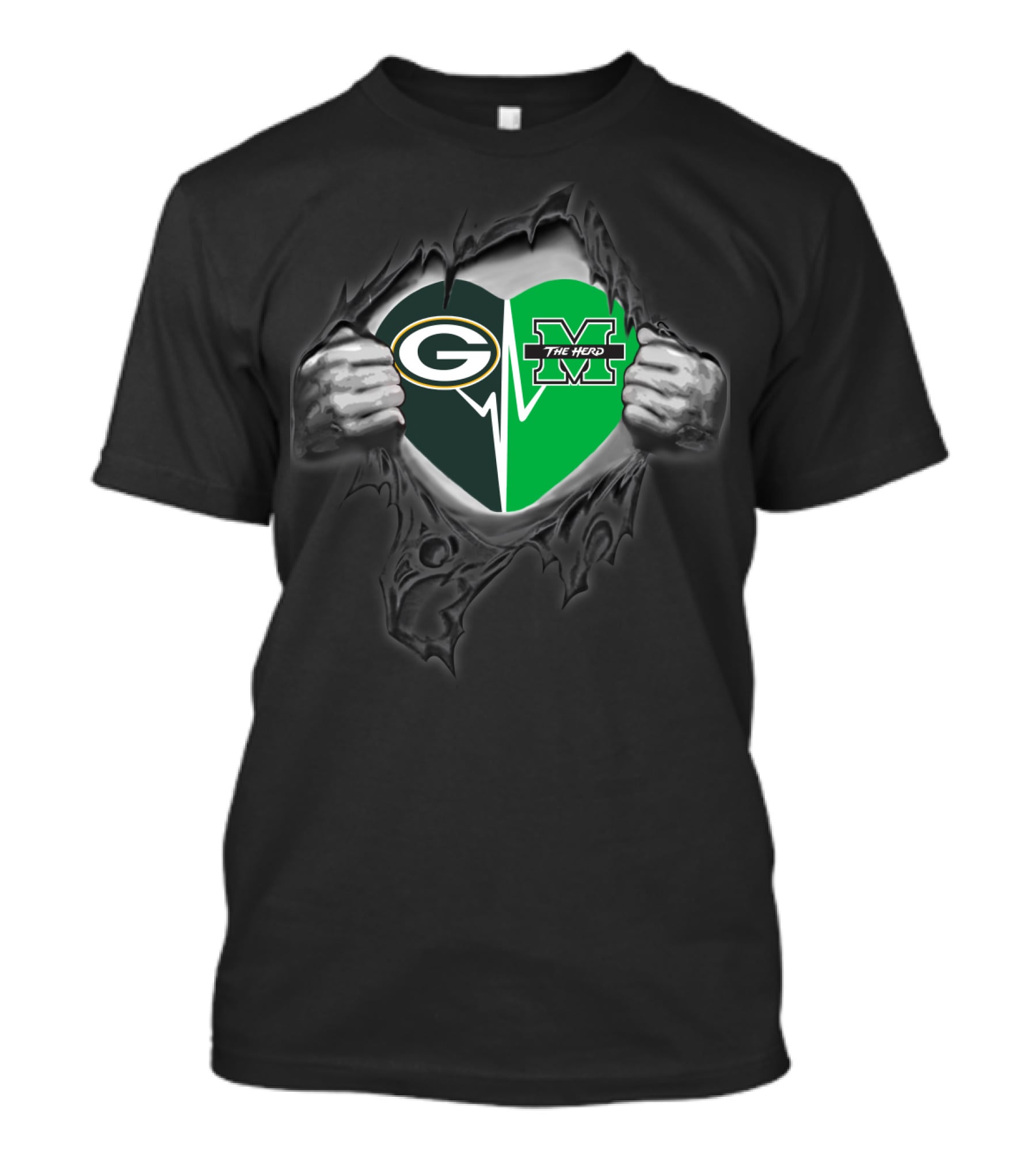 Packers Heartbeat Marshall Thundering Herd T-Shirt