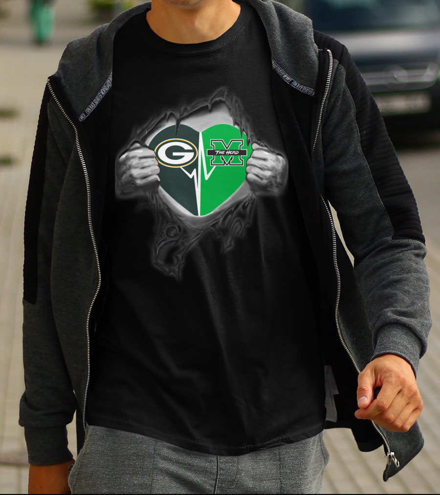 Packers Heartbeat Marshall Thundering Herd T-Shirt