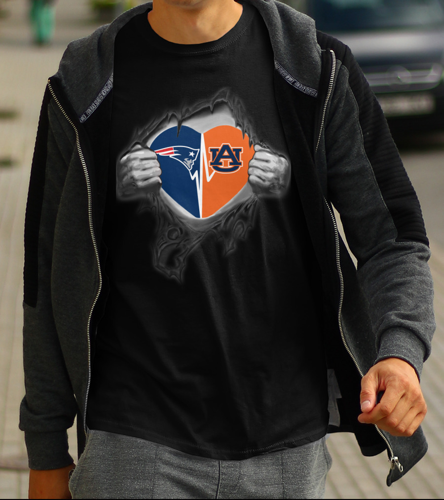 Patriots Auburn Heart Logo Fusion T-Shirt