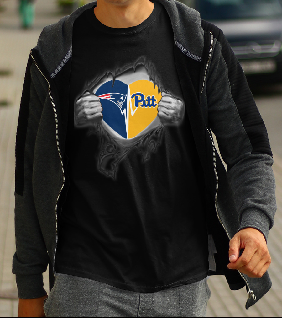 Patriots Heart Pitt Panthers Split T-Shirt