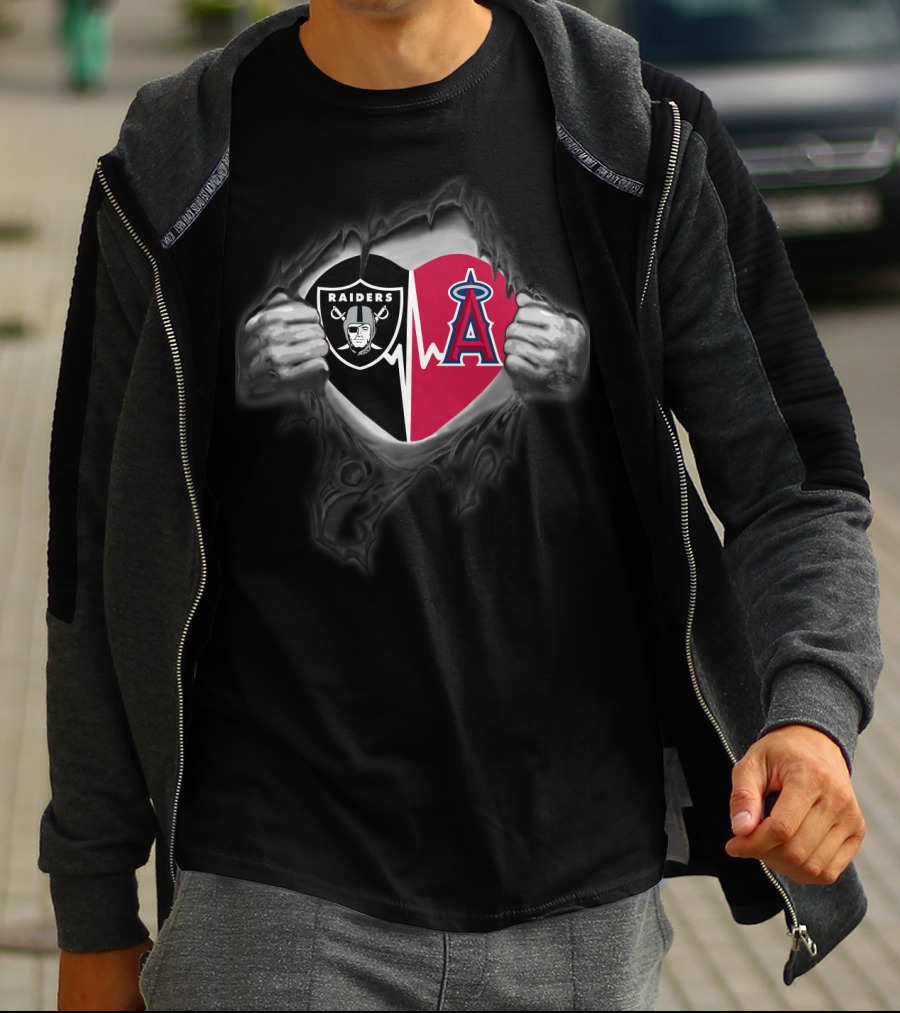 Raiders Los Angeles Angels Heartbeat T-Shirt