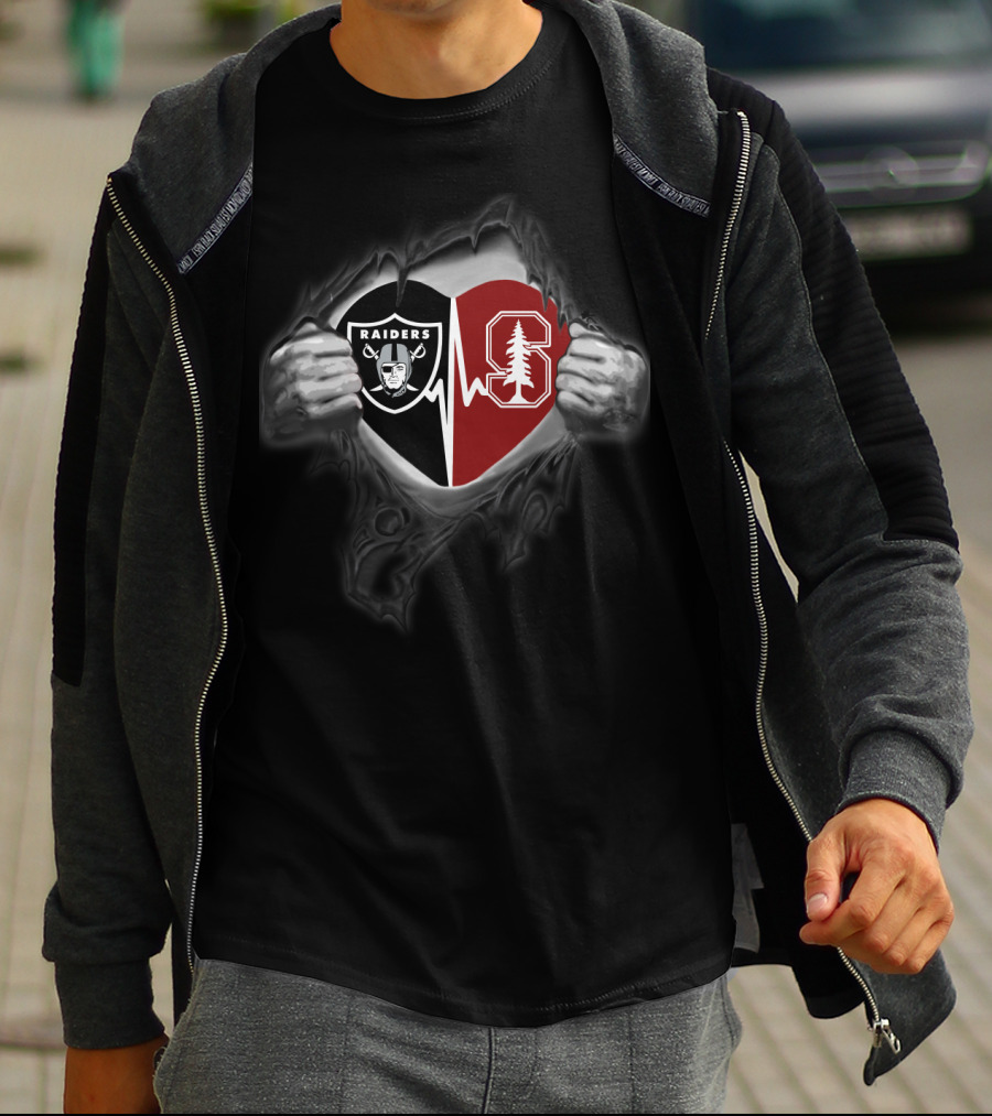 Raiders Heartbeat Stanford Cardinal Logo Fusion T-Shirt