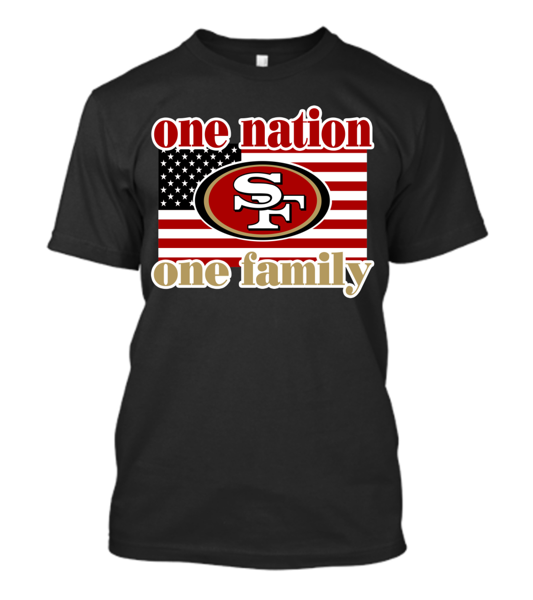 San Francisco 49ers One Nation One Family Usa Flag T-Shirt