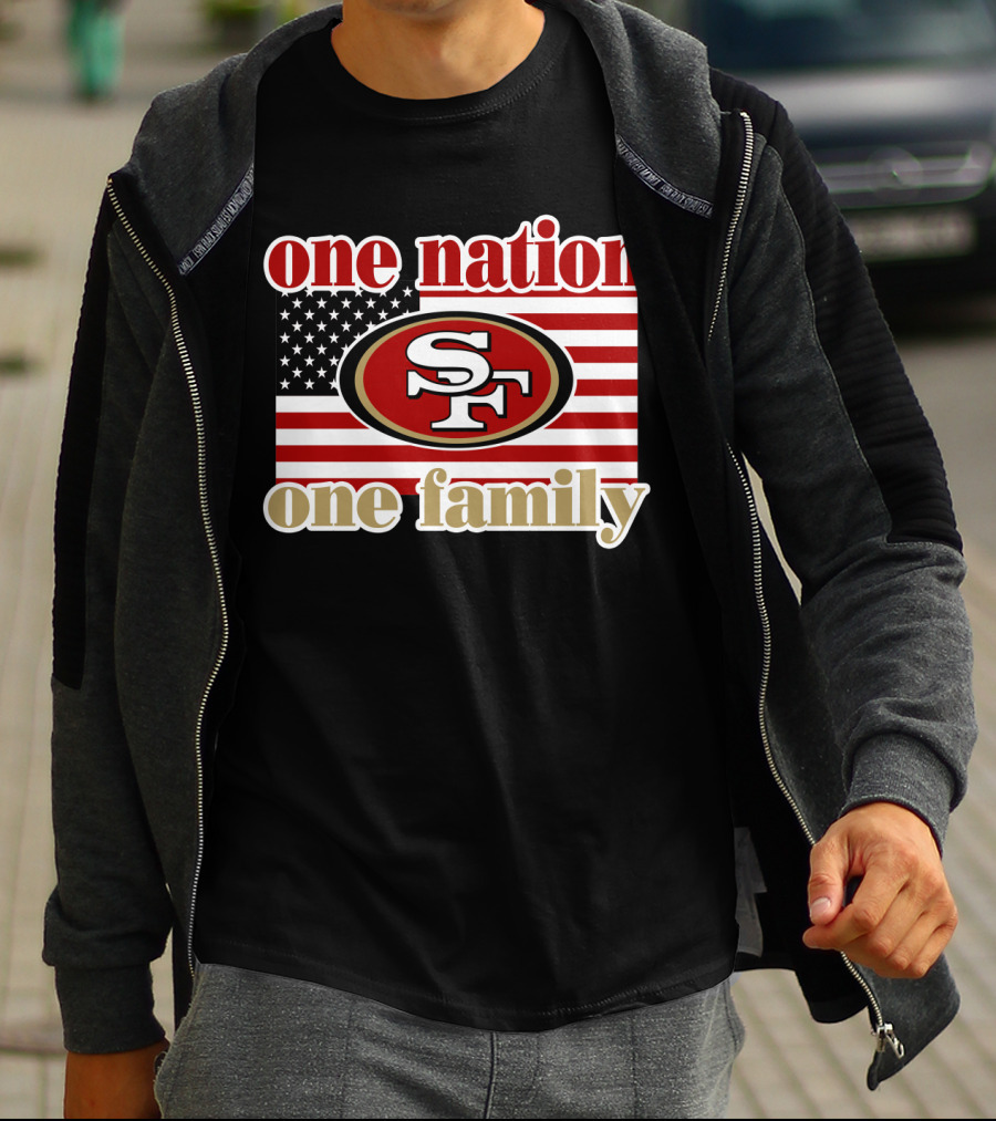 San Francisco 49ers One Nation One Family Usa Flag T-Shirt