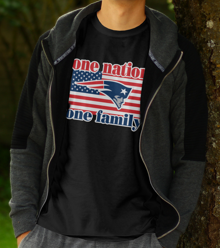 One Nation One Family New England Patriots Flag T-Shirt