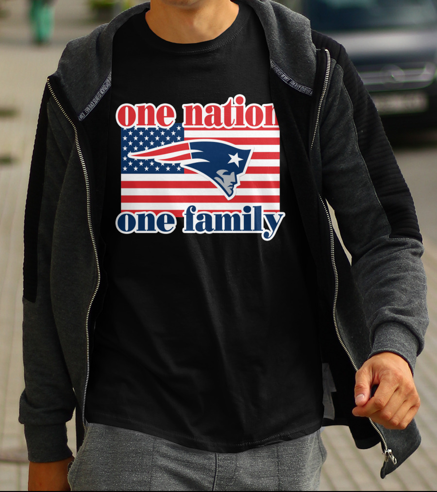 One Nation One Family New England Patriots Flag T-Shirt