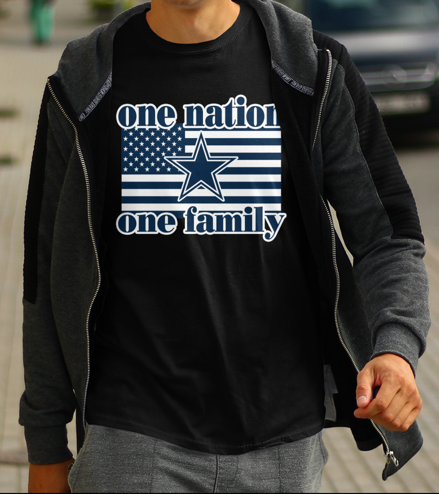 One Nation One Family Dallas Cowboys 24 American Flag Star T-Shirt