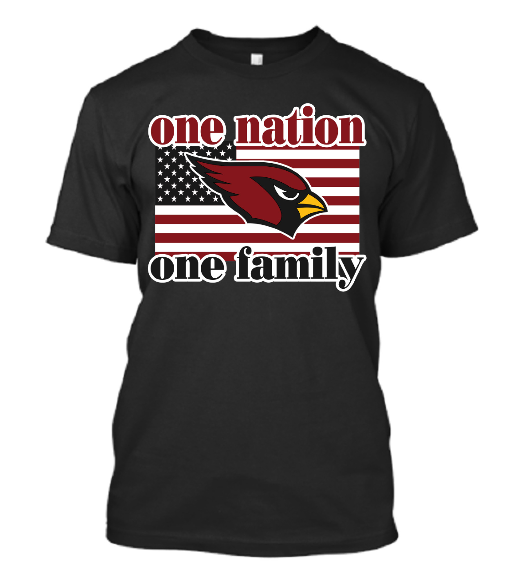 One Nation One Family Arizona Cardinals Flag T-Shirt