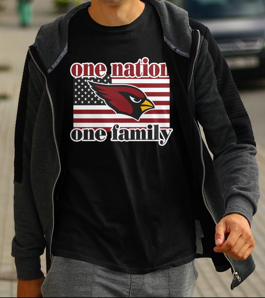 One Nation One Family Arizona Cardinals Flag T-Shirt