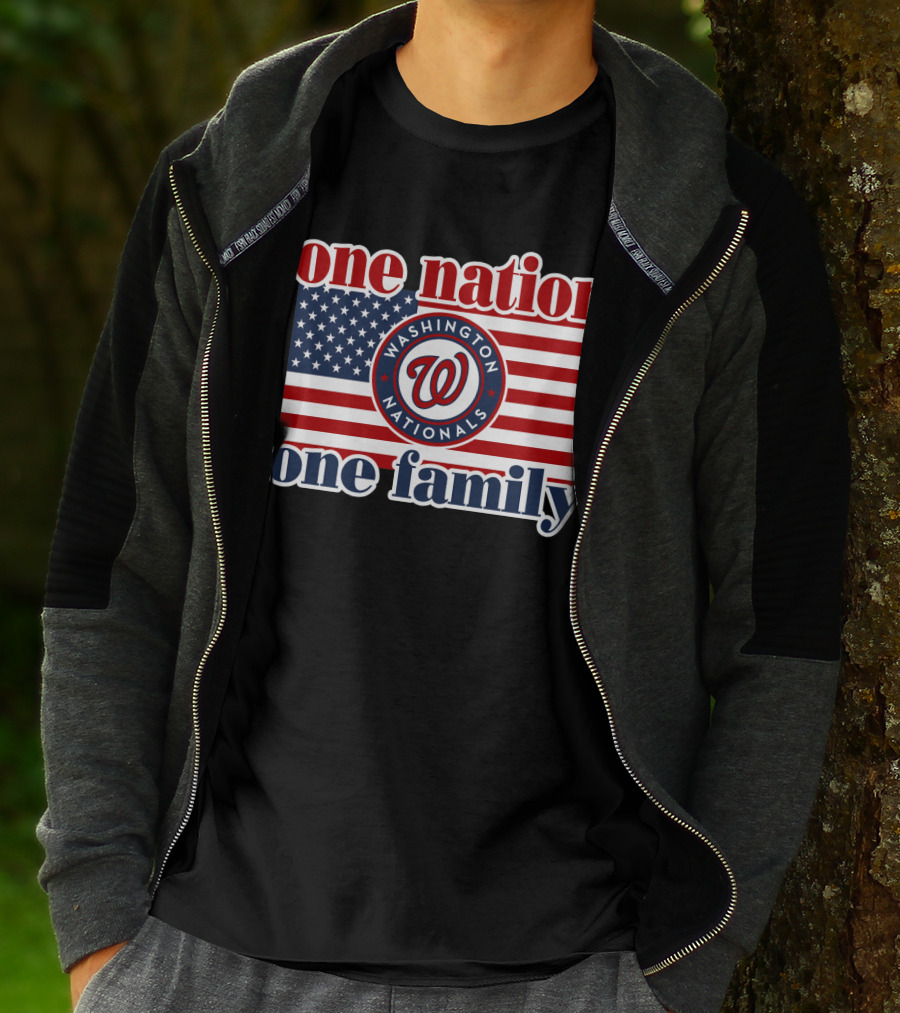 One Nation One Family Washington Nationals Usa Flag T-Shirt