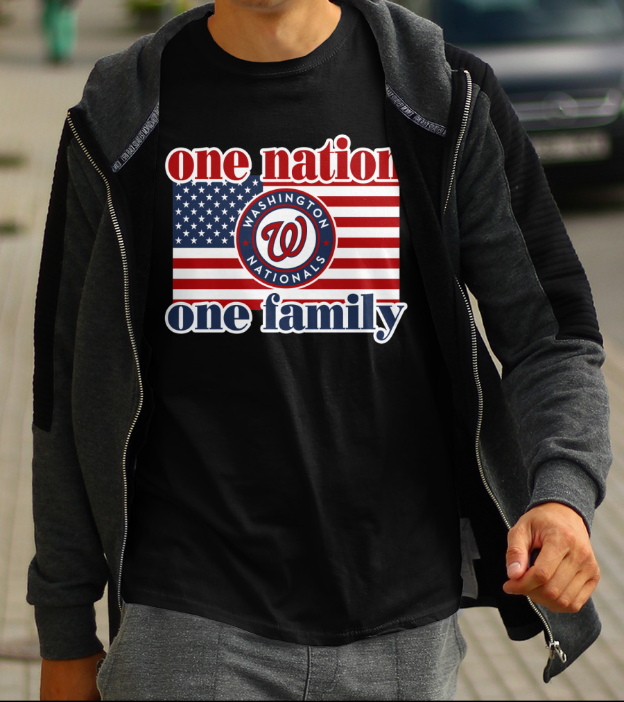 One Nation One Family Washington Nationals Usa Flag T-Shirt