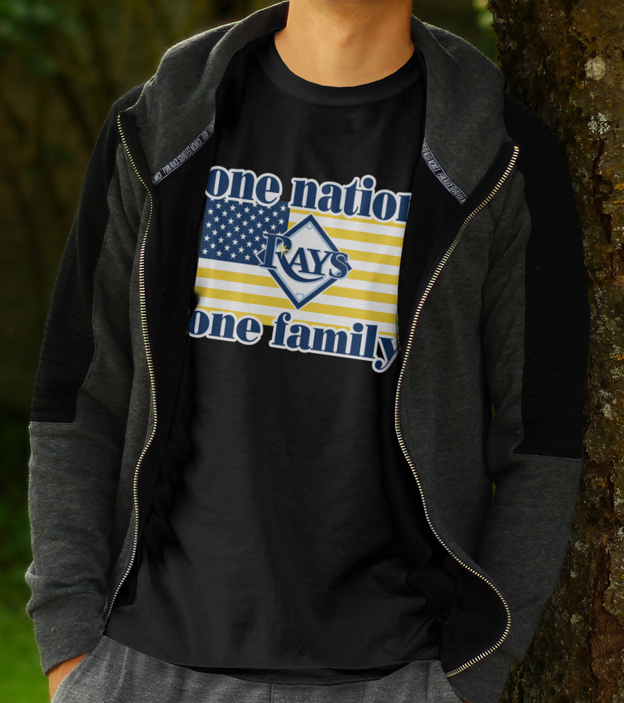 One Nation One Family Tampa Bay Rays American Flag T-Shirt