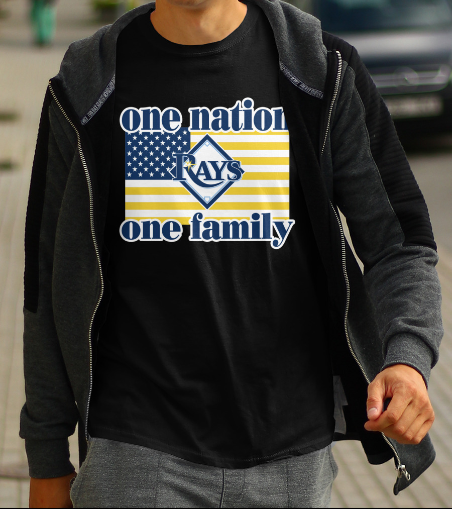 One Nation One Family Tampa Bay Rays American Flag T-Shirt