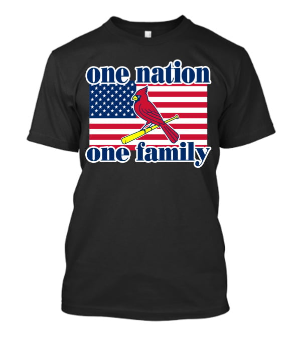 One Nation One Family St Louis Cardinals Flag T-Shirt