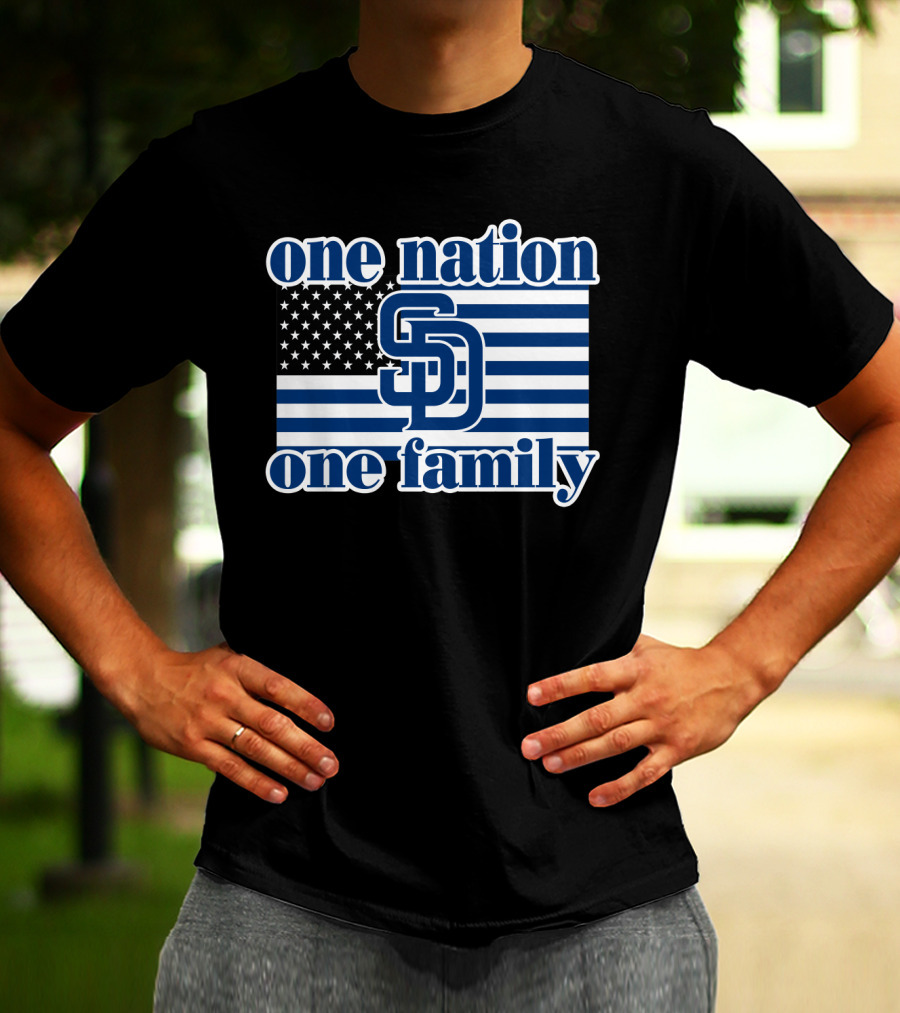 San Diego Padres One Nation One Family Usa Flag T-Shirt