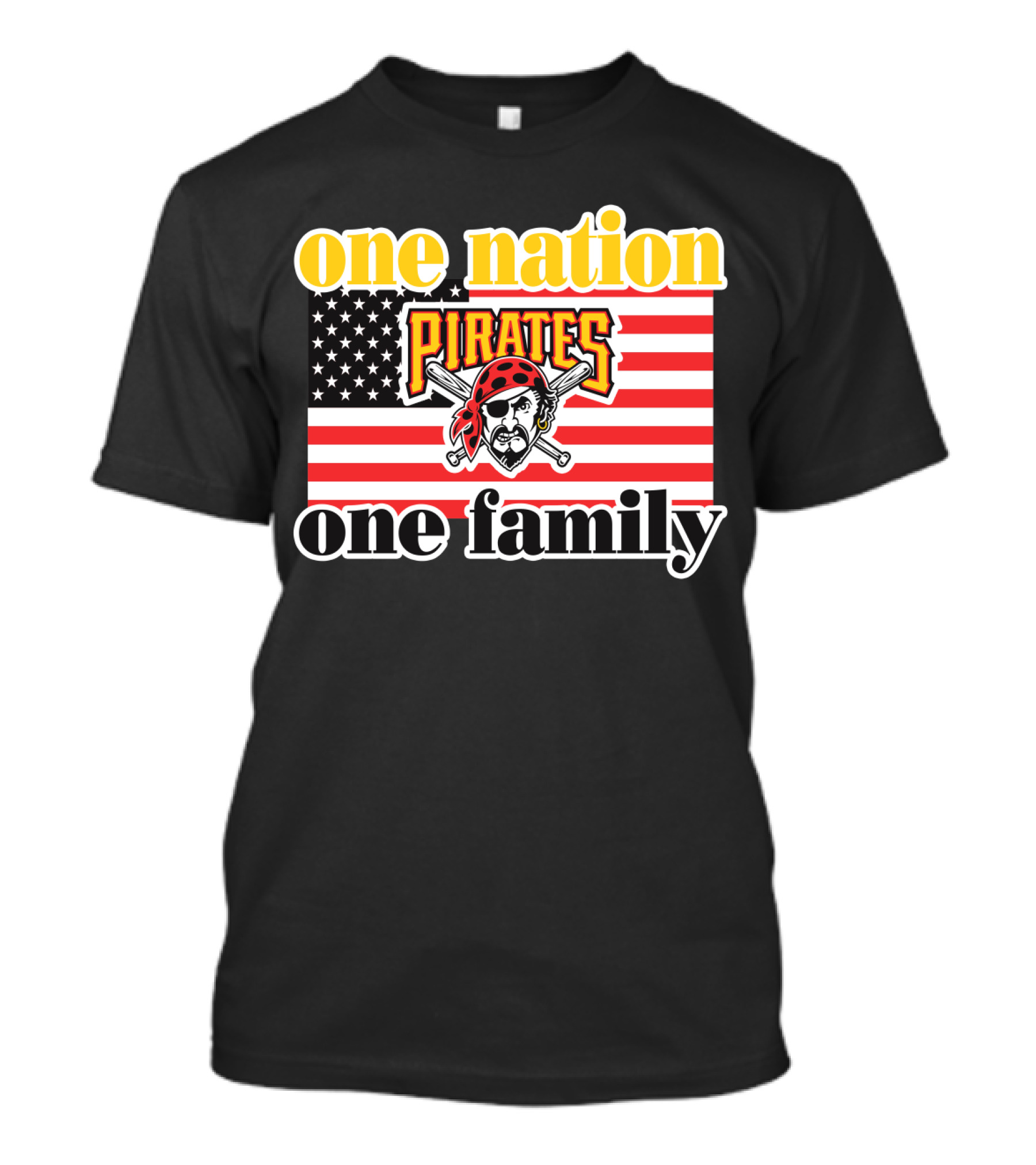 One Nation One Family Pirates Flag T-Shirt