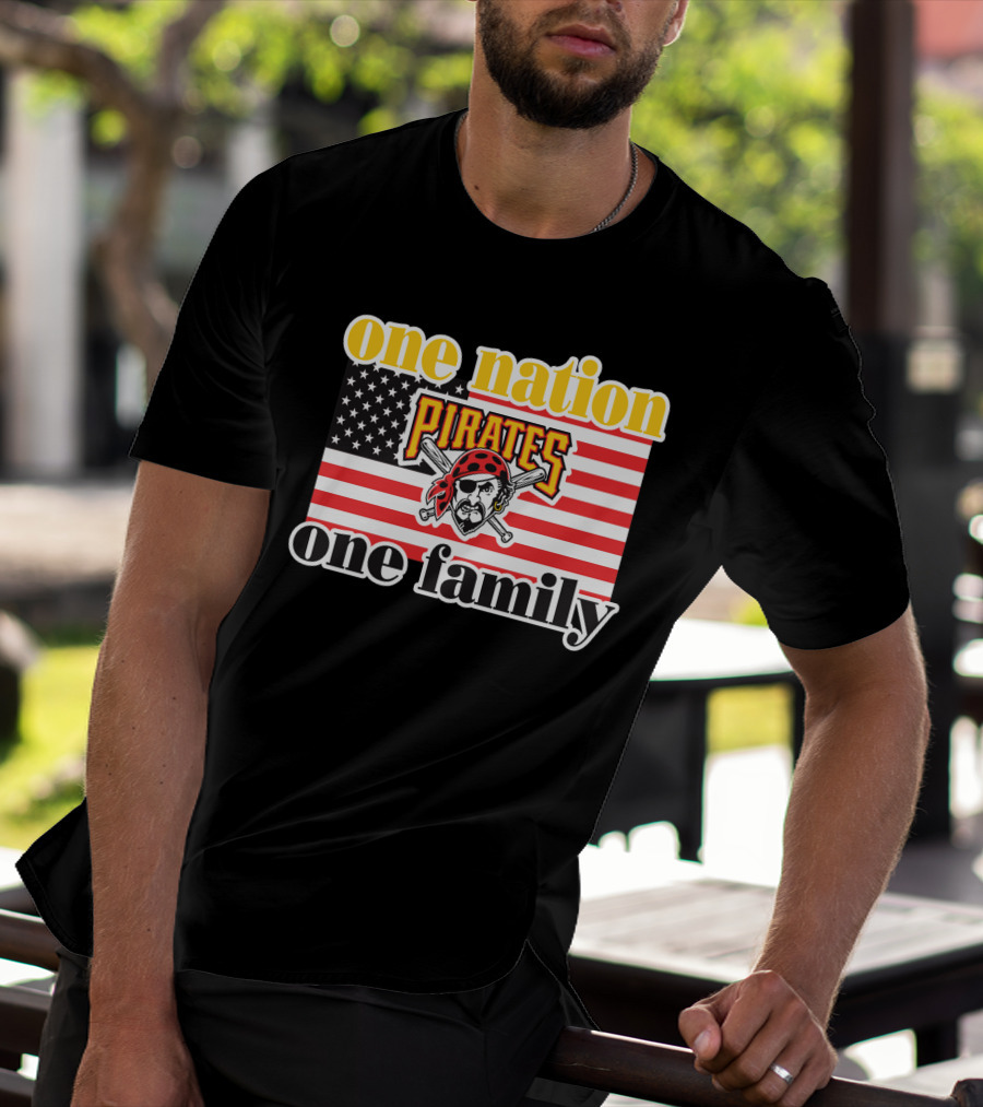 One Nation One Family Pirates Flag T-Shirt