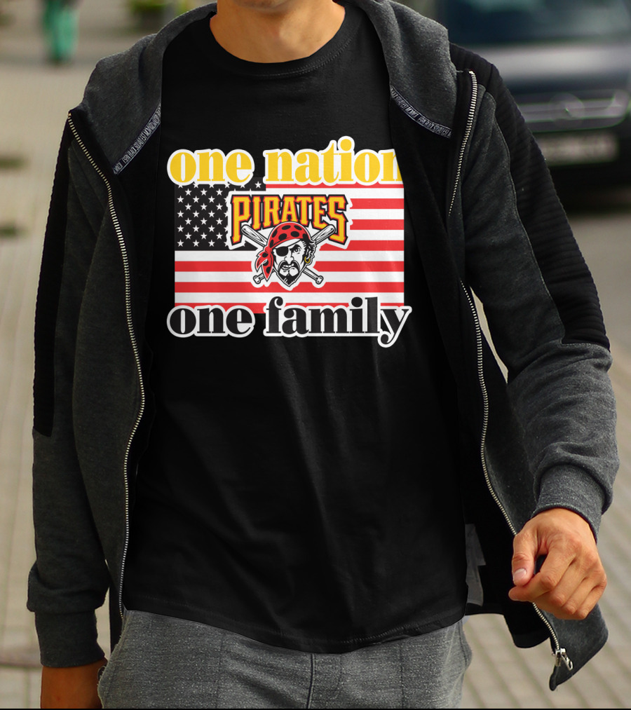 One Nation One Family Pirates Flag T-Shirt