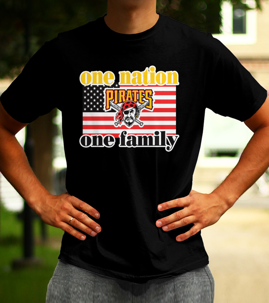 One Nation One Family Pirates Flag T-Shirt