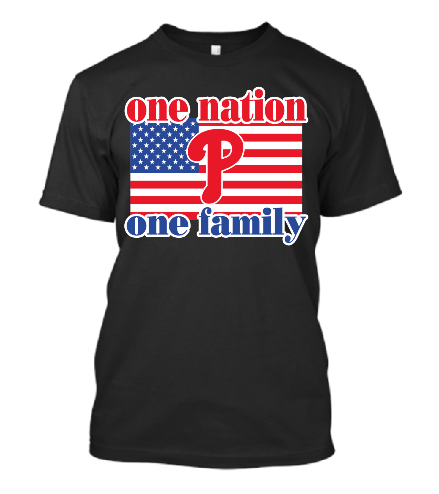 One Nation One Family Phillies American Flag T-Shirt