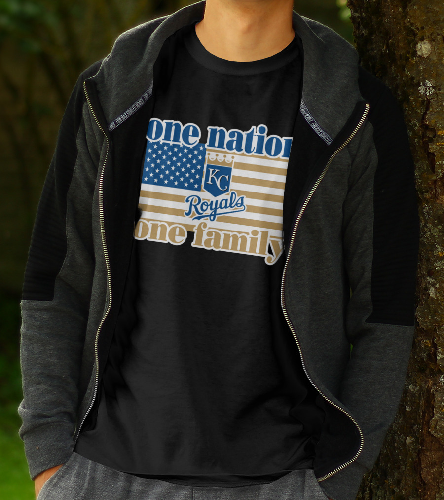 One Nation One Family Kc Royals American Flag T-Shirt