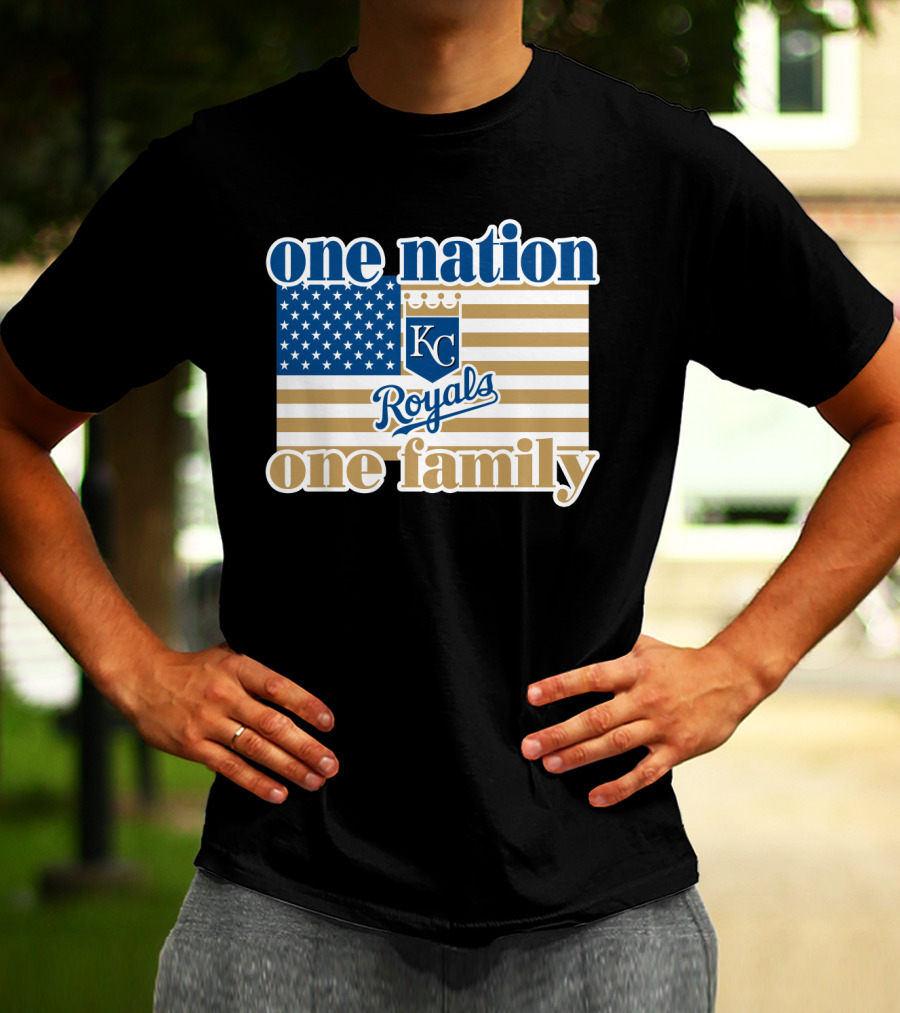 One Nation One Family Kc Royals American Flag T-Shirt