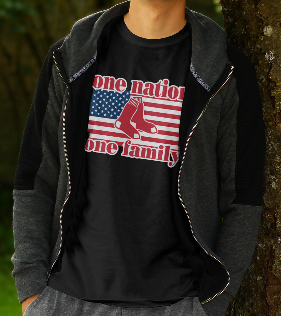 Boston Red Sox One Nation One Family American Flag T-Shirt