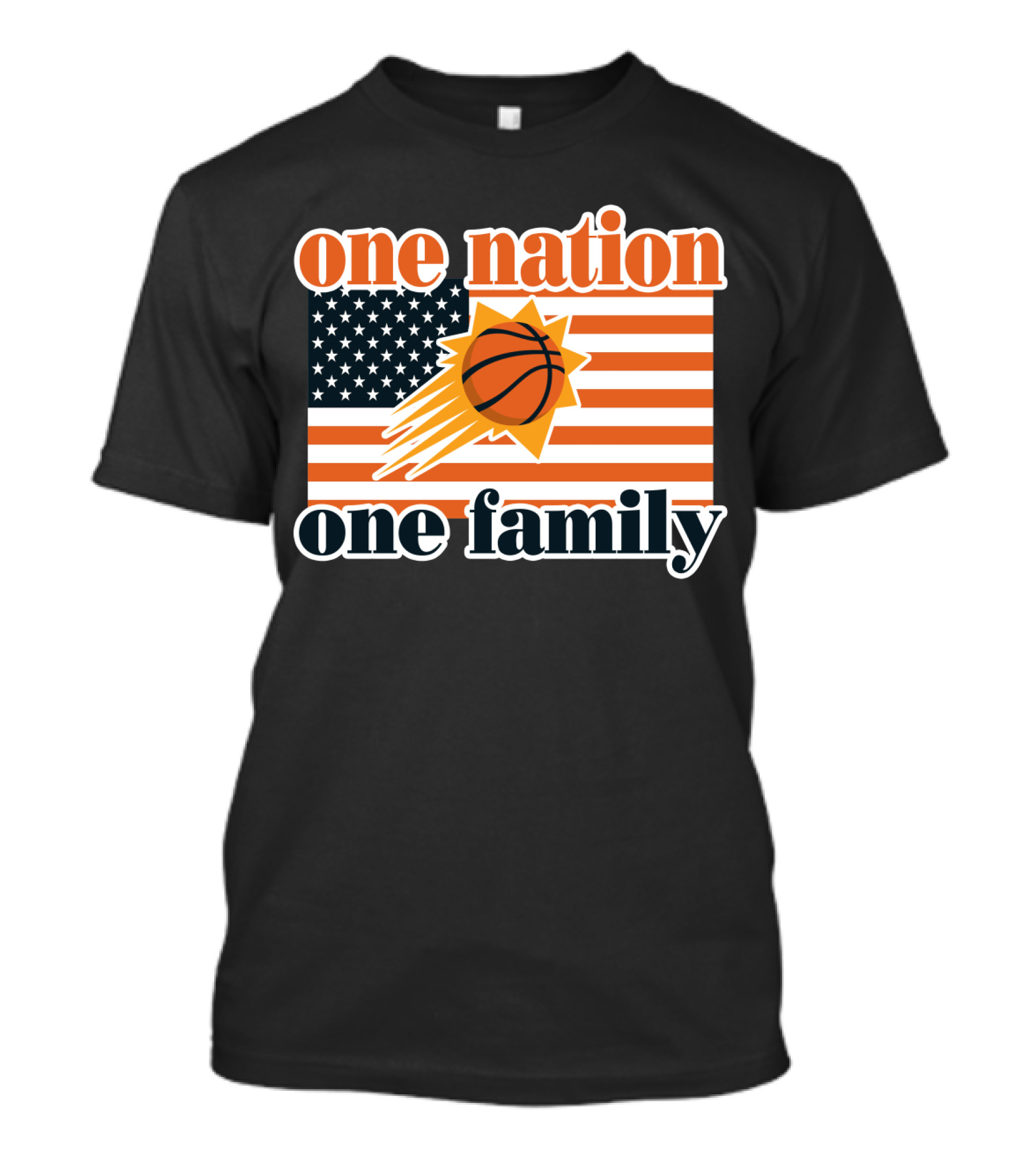One Nation One Family Phoenix Suns Basketball American Flag T-Shirt